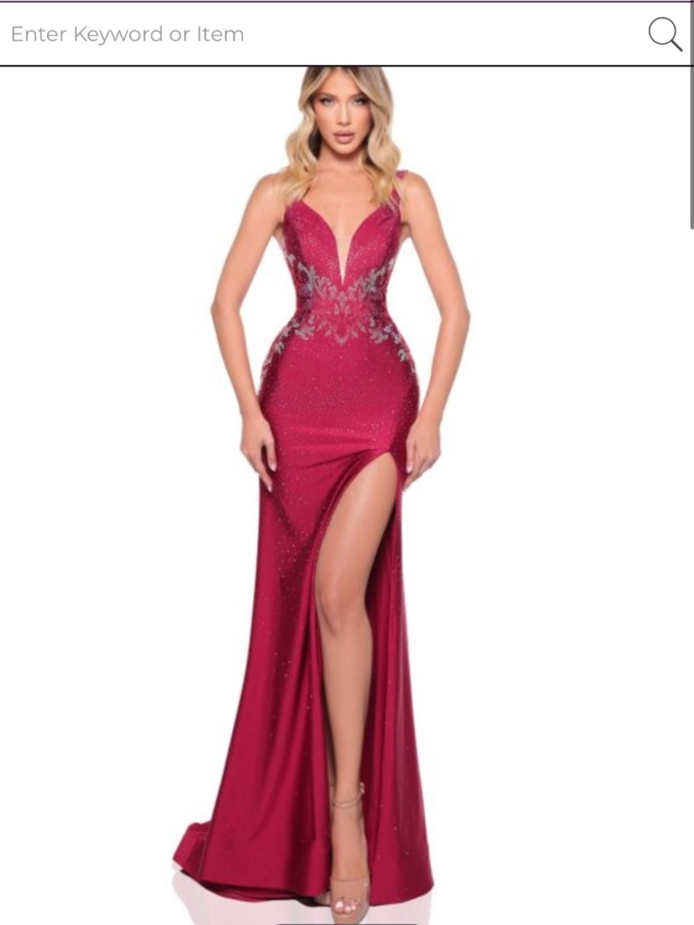 Wine Red Long Evening Prom Dress -Amarra Brand